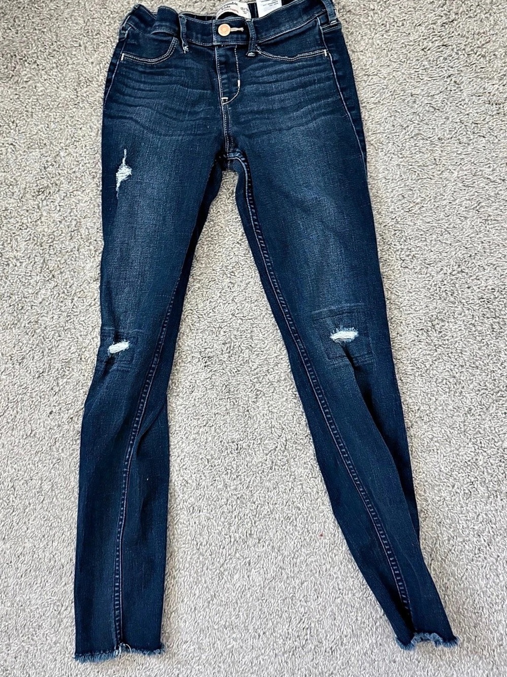 Abercrombie & Fitch Distressed Skinny Jeans in Blue